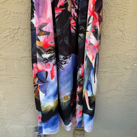 Corey Lynn Calter Dress Daybreak Watercolor 10 Anthropologie Floral Art to Wear - Picture 4 of 8